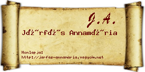 Járfás Annamária névjegykártya