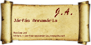 Járfás Annamária névjegykártya